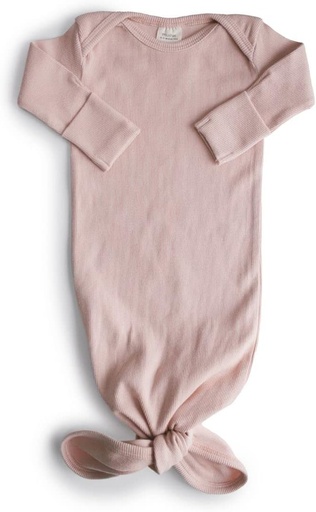 [MUS210001] Mushie | Ribbed Knotted Baby Gown (Blush)
