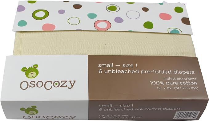Osocozy | Unbleached Cotton Better Fit Prefolds (6 pack)