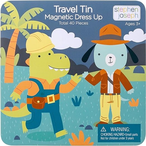 [SJ123559] Stephen Joseph | Travel Tin Magnetic Dress Up  (Dino & Dog)