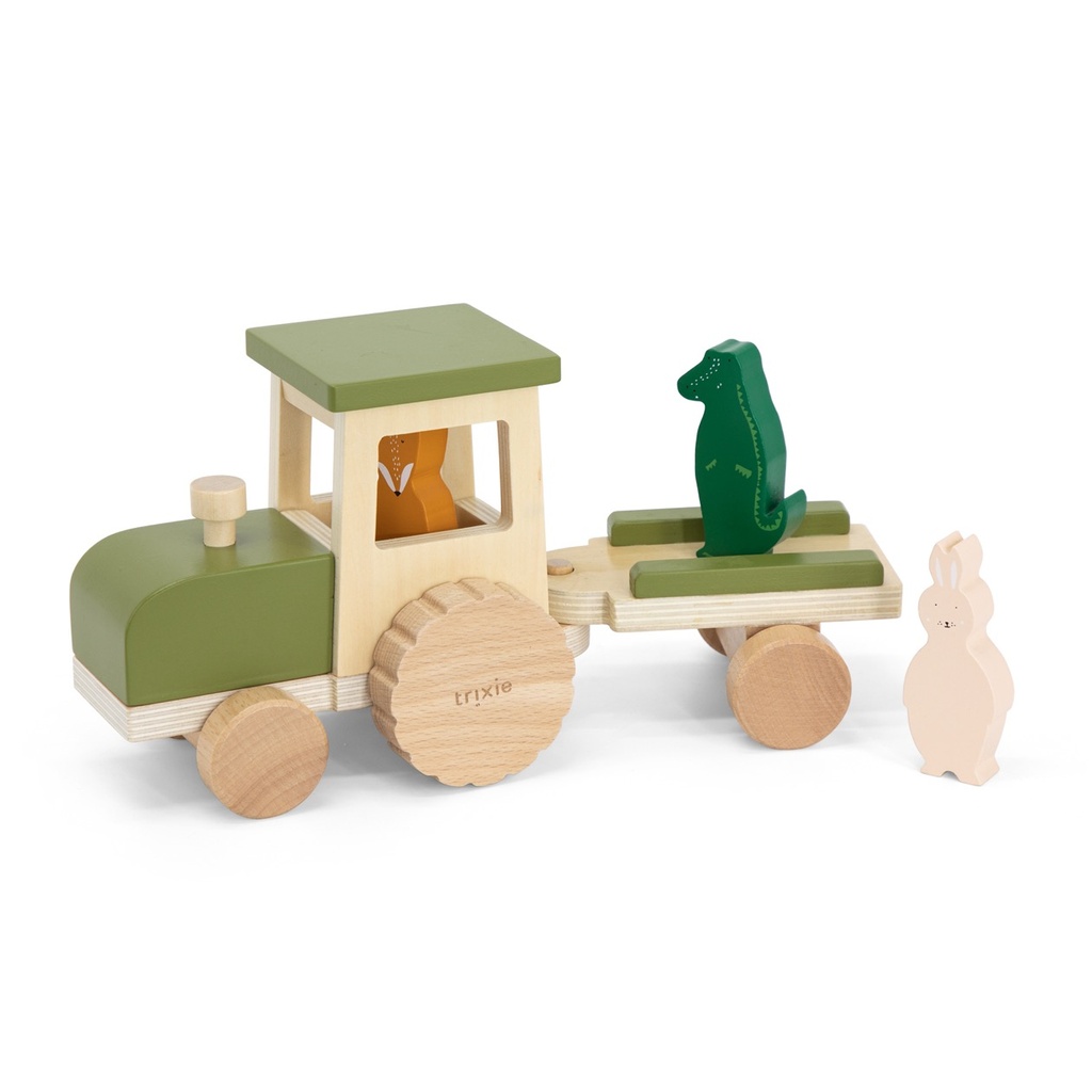 Trixie | Wooden Tractor with Trailer