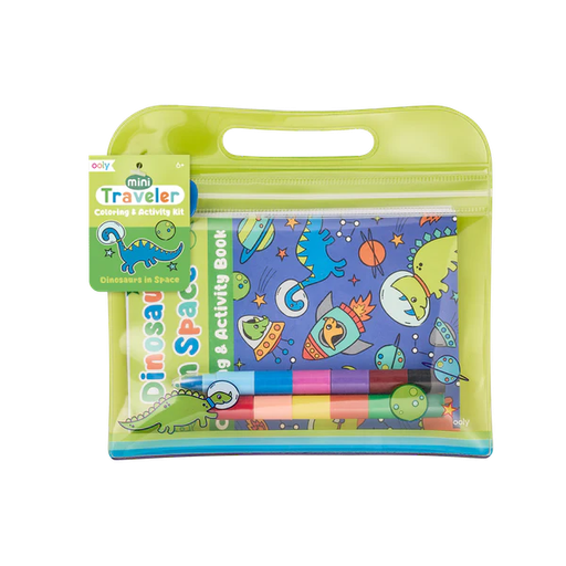 [138-012] Ooly | Mini Traveler Coloring & Activity Kit - Dinosaurs in Space