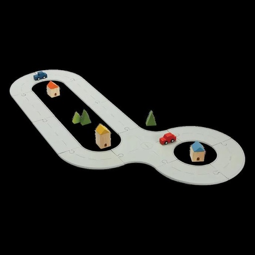 [6209] Plan Toys | Rubber Road & Rail Set (Medium)