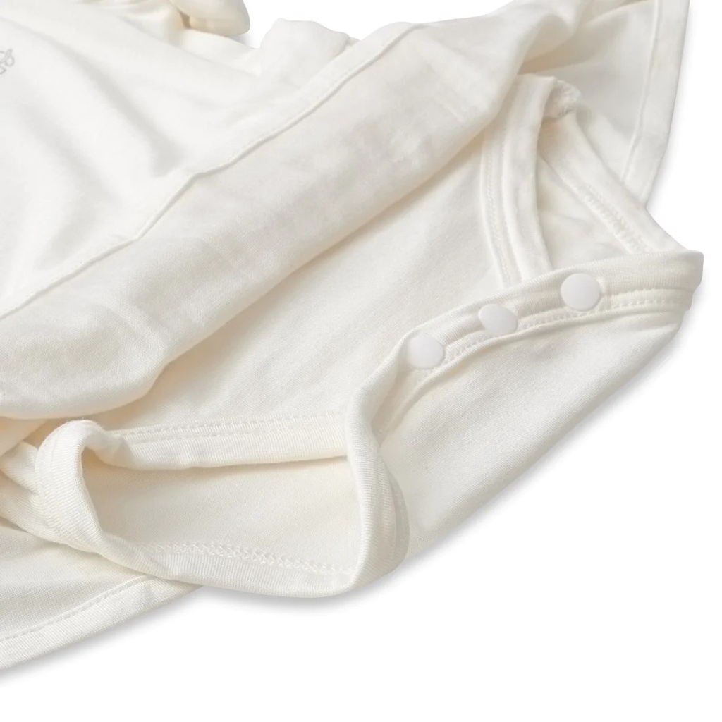 Anvi Baby Organic Bamboo Onesie Dress - White -3.jpeg