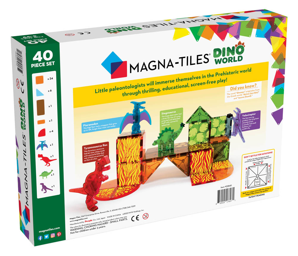 Magna-Tiles | Dino World 40-Piece Set 
