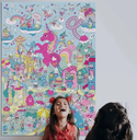OMY | Large Poster Lily Unicorn with Stickers