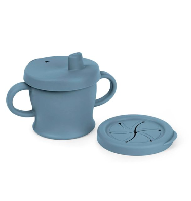 Haakaa | Silicone Sip n Snack Cup - Blue Stone