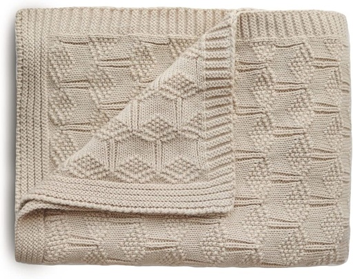 [MUS150103] Mushie | Knitted Baby Blanket (Honeycomb Beige)