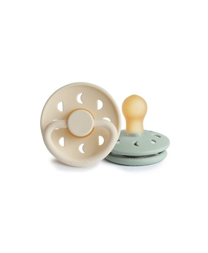 FRIGG | Moon Phase Latex Baby Pacifier (2-Pack) (Size 1 (0-6m), Cream/Sage)