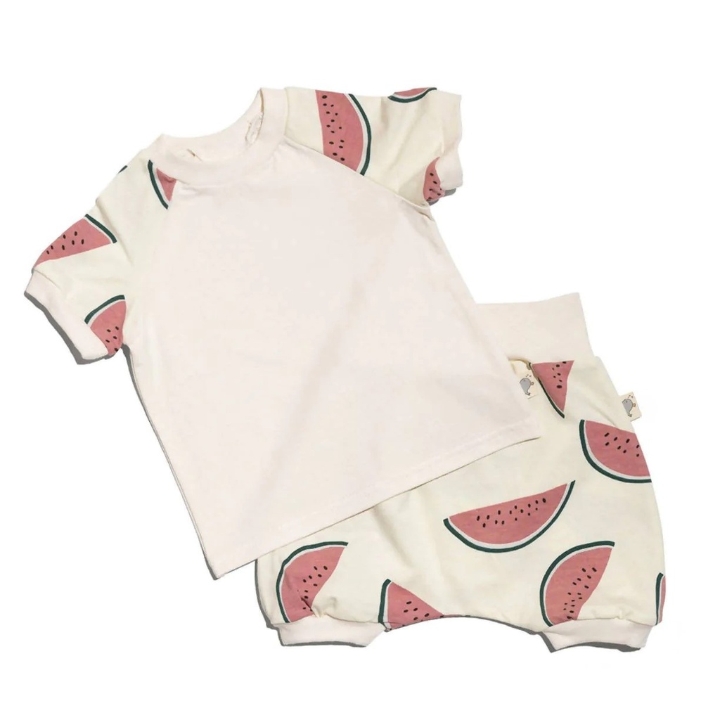 Vay's Kingdom | Shorts & T-shirt Set - Cream Watermelon