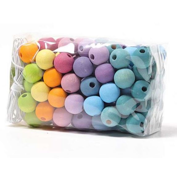 Grimms | 120 Small Pastel Wooden Beads