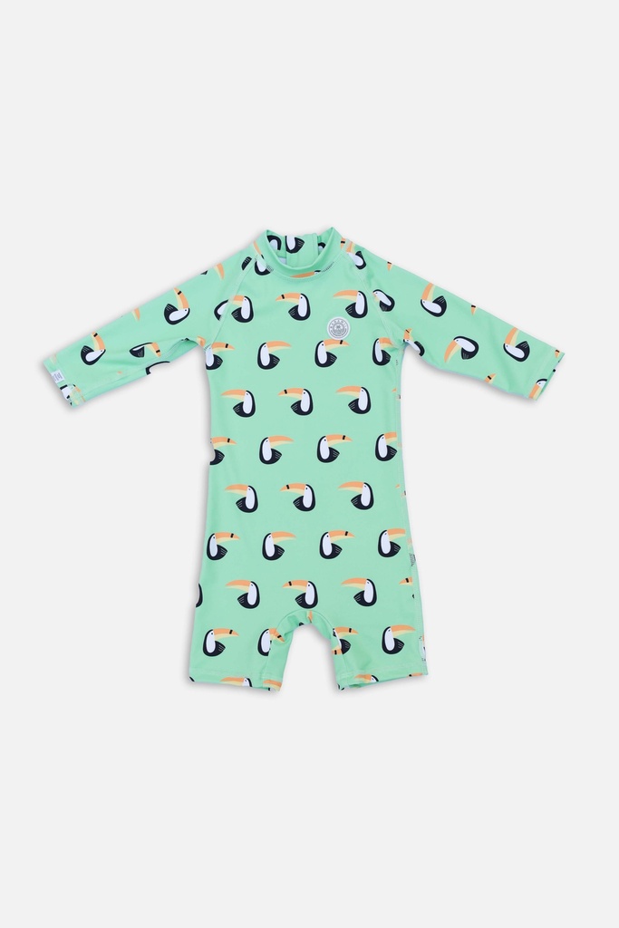 Badawii | Baby Swimsuit - Toucan Paradise Light Green