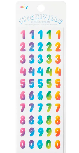 [120-078] Ooly | Stickiville Skinny Stickers - Rainbow Numbers
