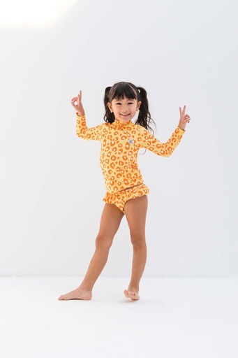 Badawii | Girl 2-Piece Swimsuit - Animal Print Yellow