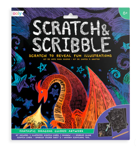 [161-026] Ooly | Scratch & Scribble Art Kit: Fantastic Dragons