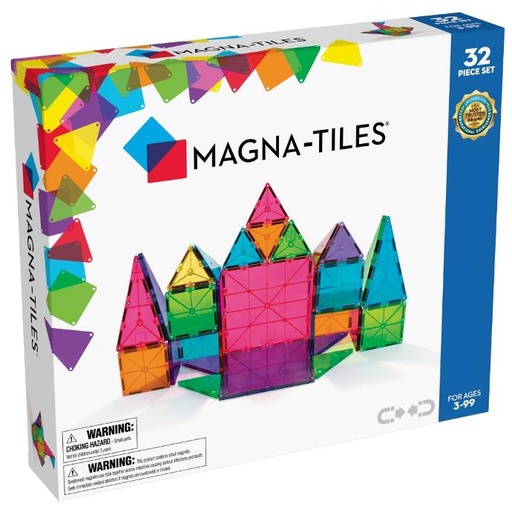 [02132] Magna-Tiles | Clear Colours 32 Piece Set