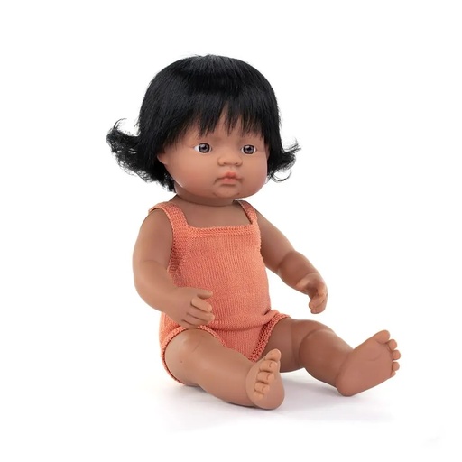 [31286] Miniland | Hispanic Doll with Salmon Romper