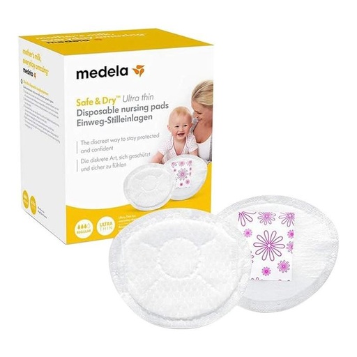 [101037040] Medela | Safe & Dry Ultra Thin Disposable Absorbent Nursing Pads 30 Units