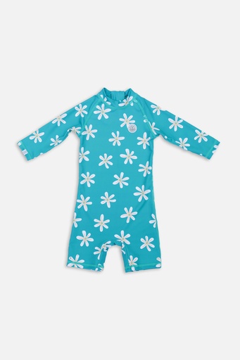 Badawii | Baby Swimsuit - Tropical Flower Deep Green